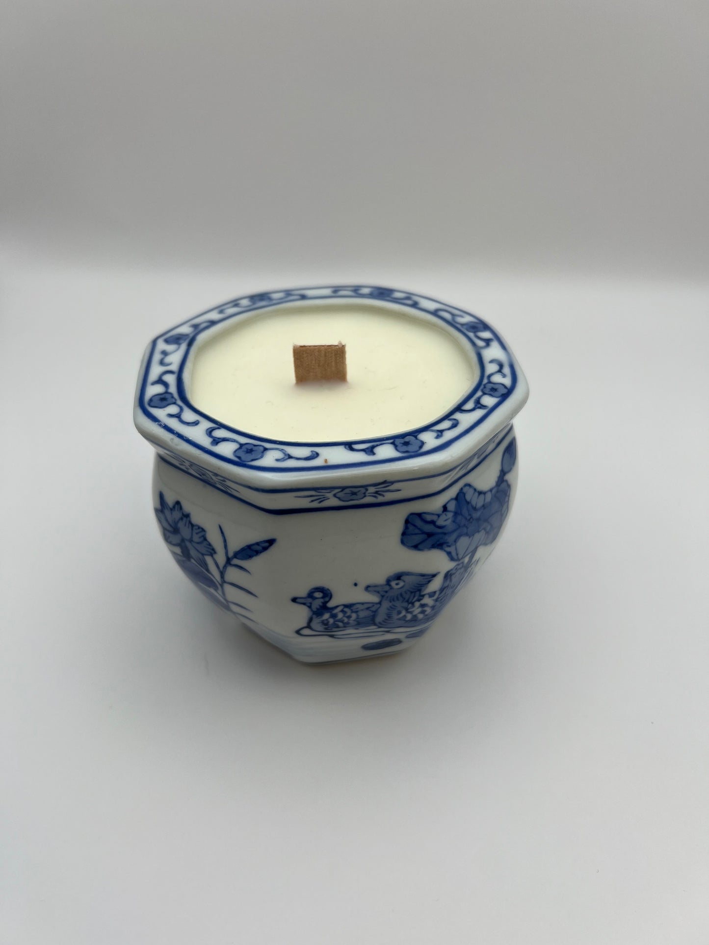 Blue & White Duck Planter Citronella Candle