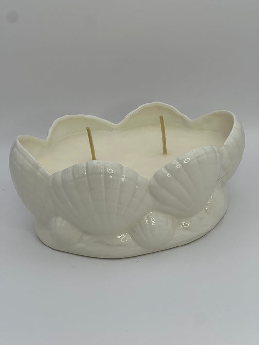 White Seashell Planter Candle