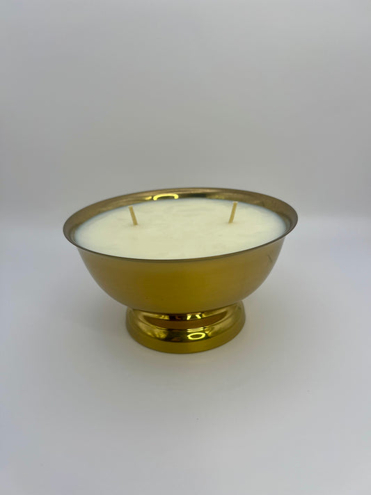 Solid Brass Bowl Candle