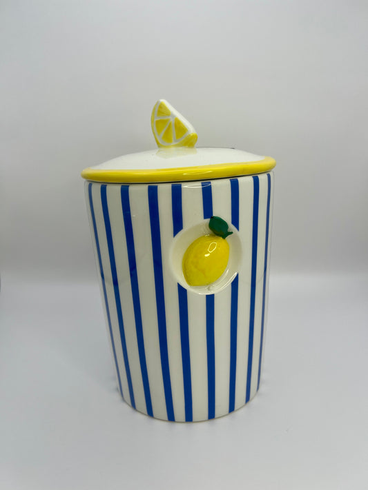Hand painted Lemon Jar Candle