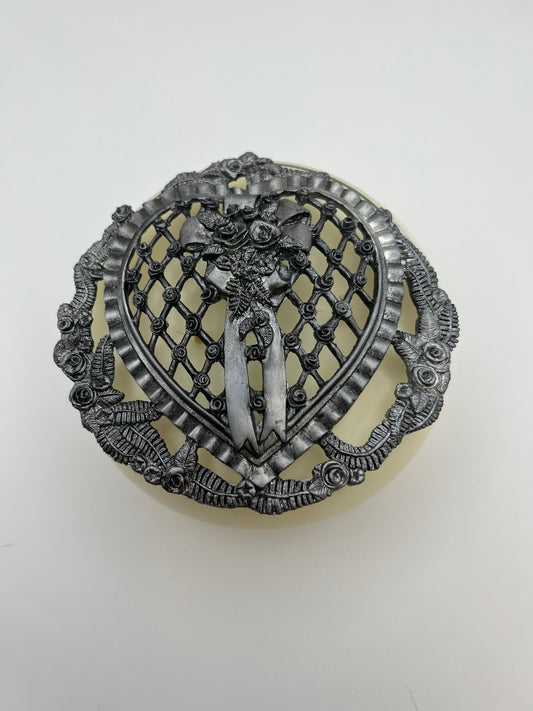 Pewter Lidded Glass Candle