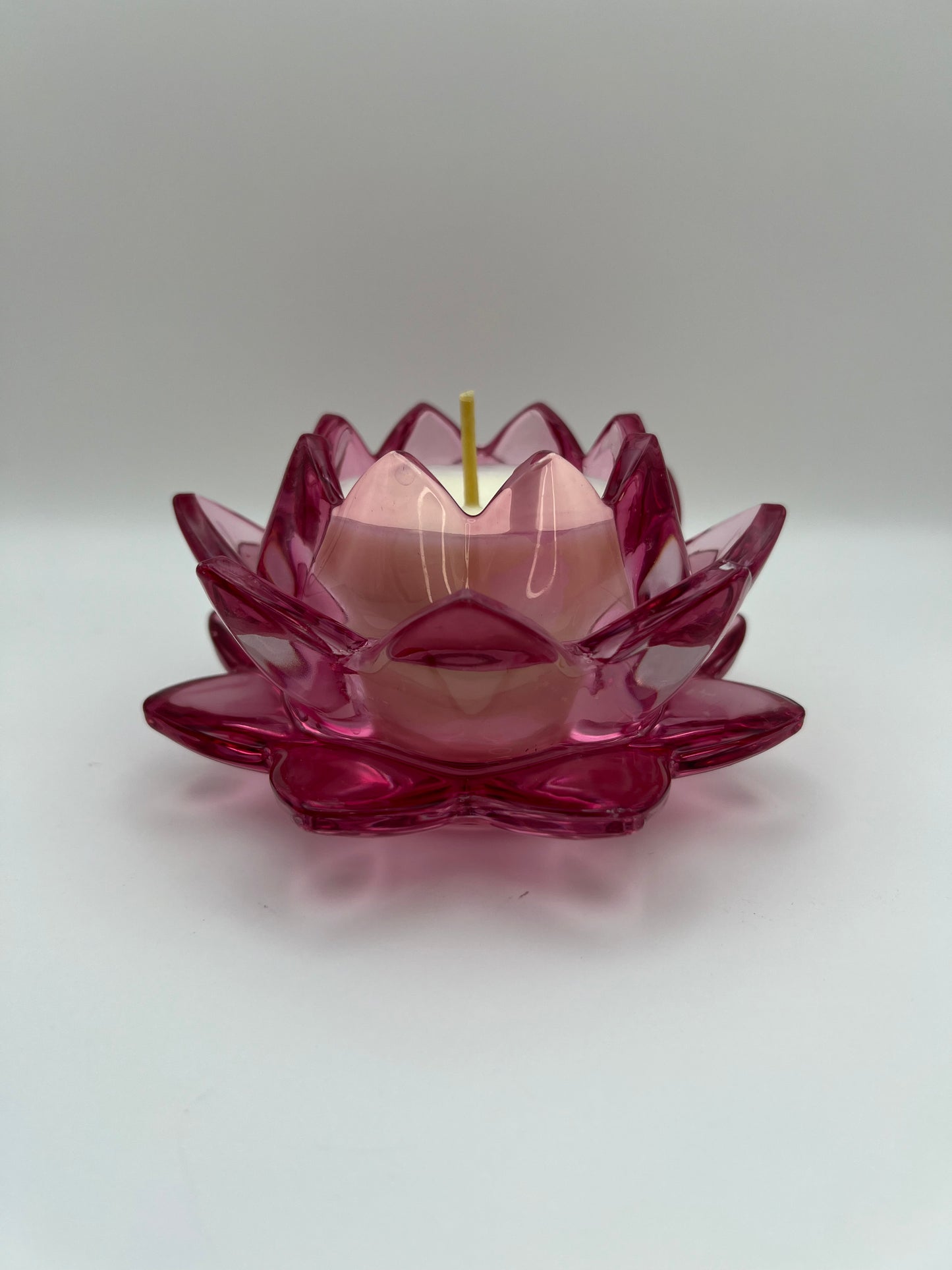 Godinger Shannon Crystal Pink Lotus Candle