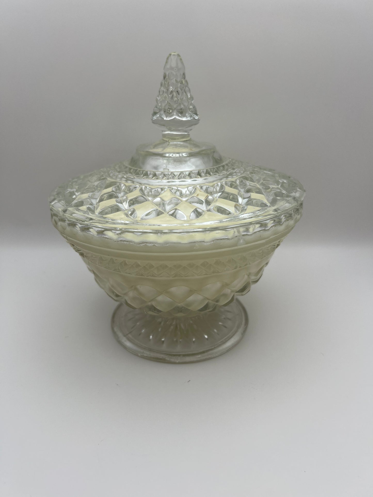 Anchor Hocking Wexford Clear Glass Candle