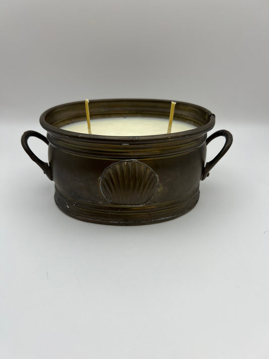 Brass Seashell Planter Citronella Candle