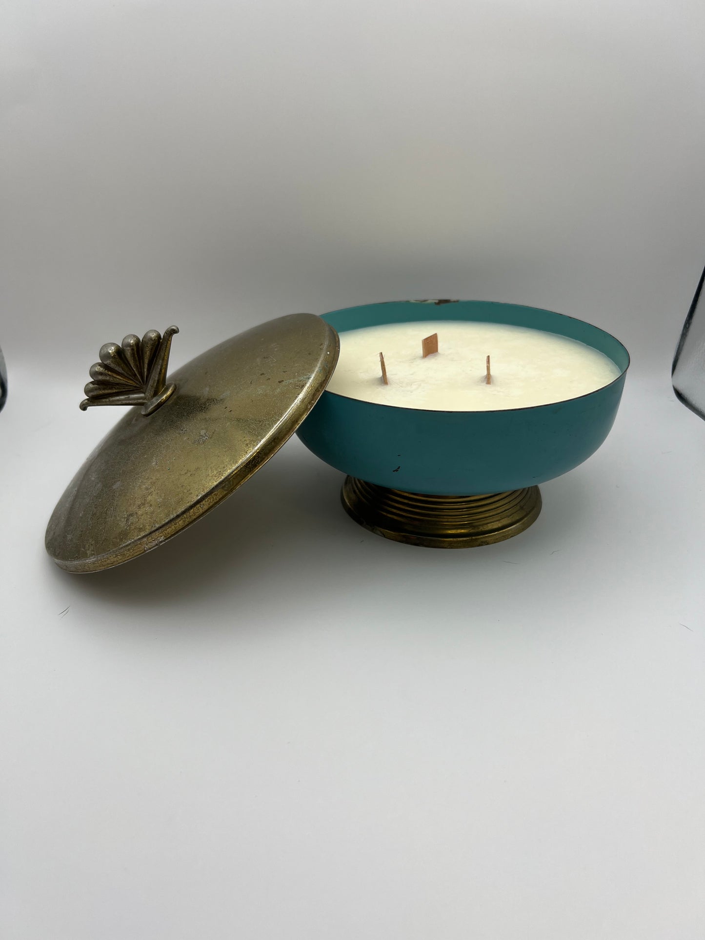 Metal Turquoise Citronella Candle