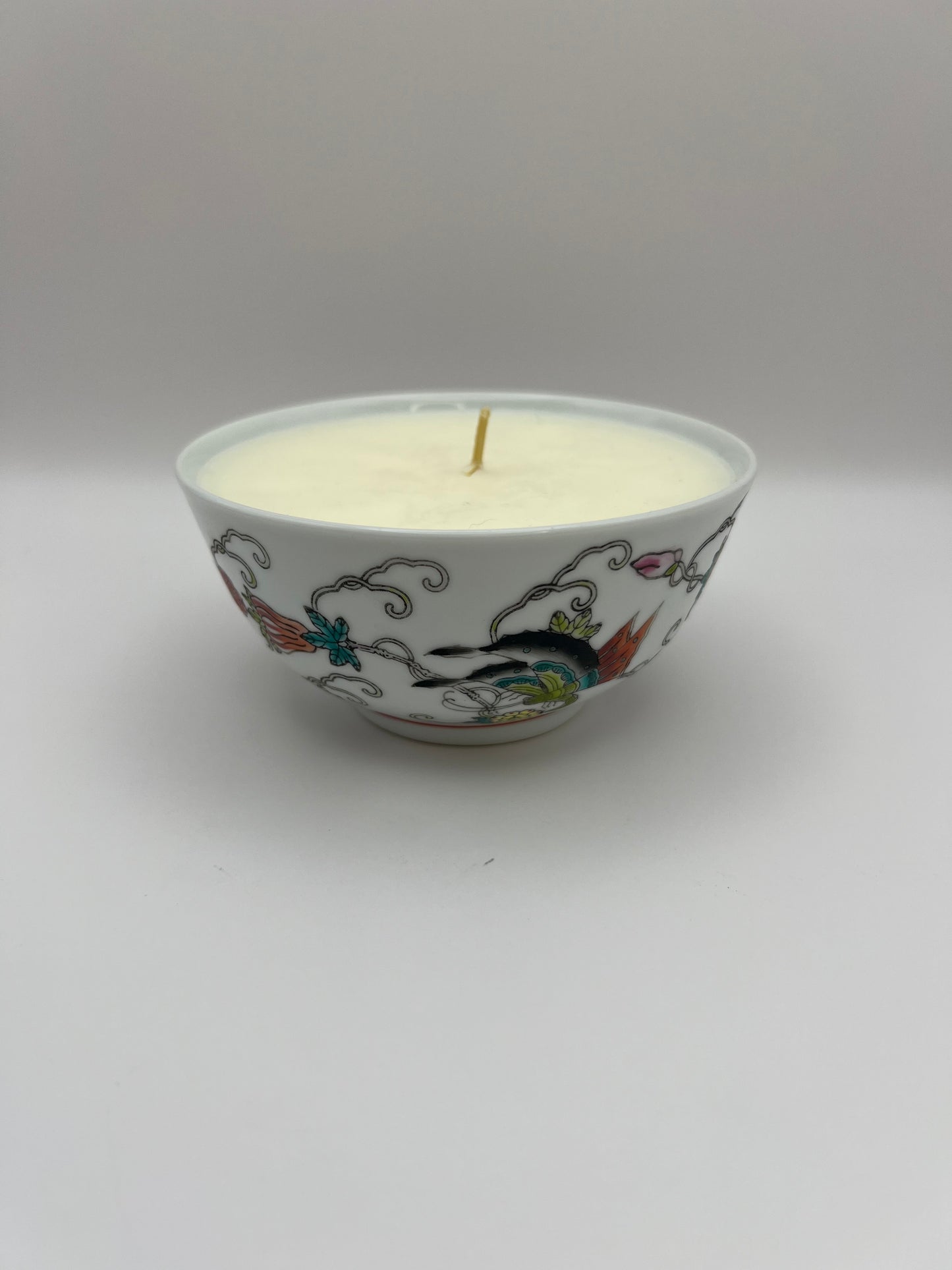 Hand-painted Butterfly Floral Candle