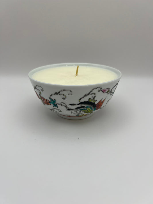 Hand-painted Butterfly Floral Candle