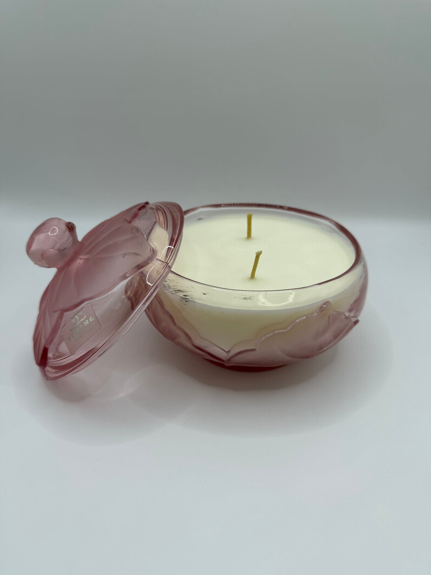 Pink Viking Glass Candle