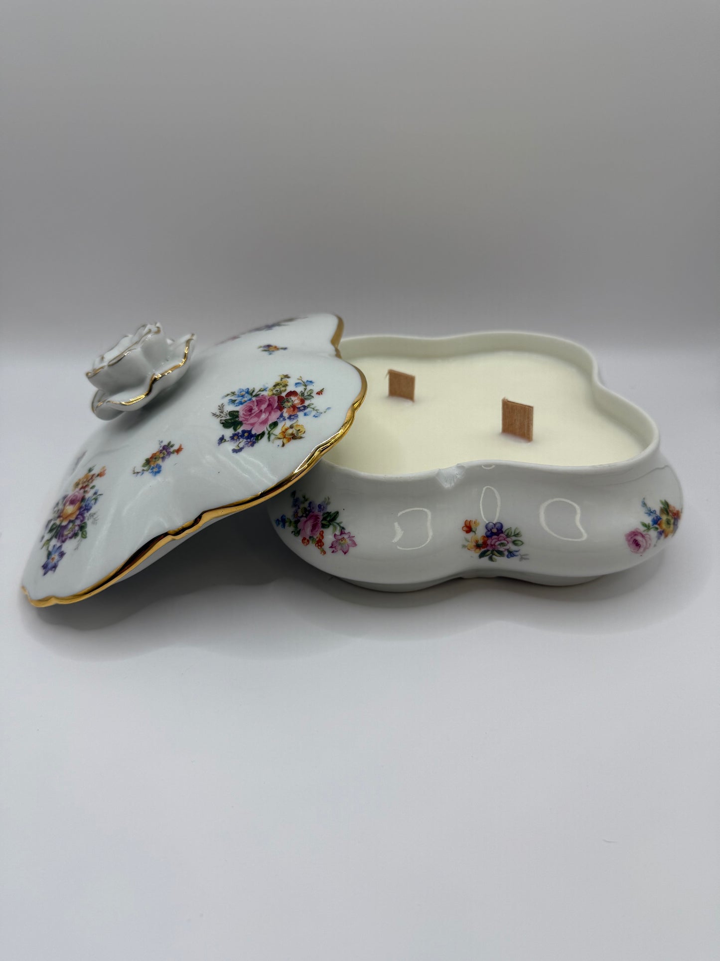 Limoges Floral Trinket Candle