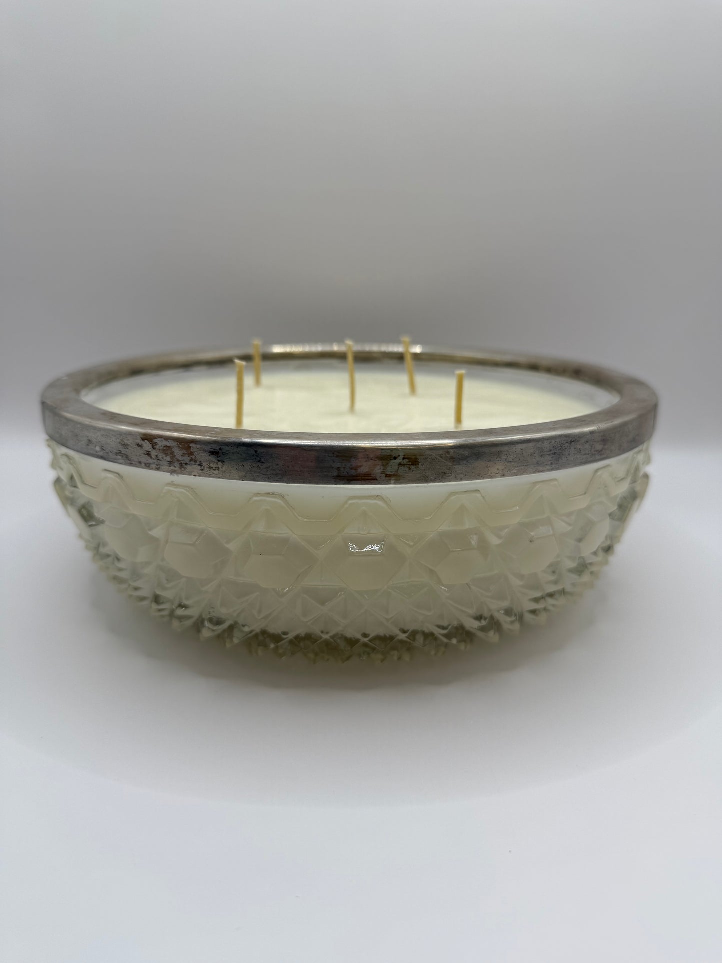 Crystal Bowl with Sterling Silver Rim Candle