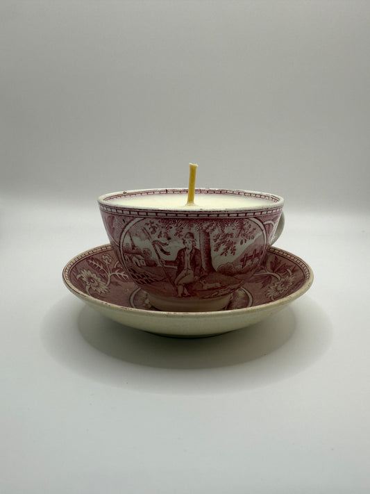 Red Teacup Candle