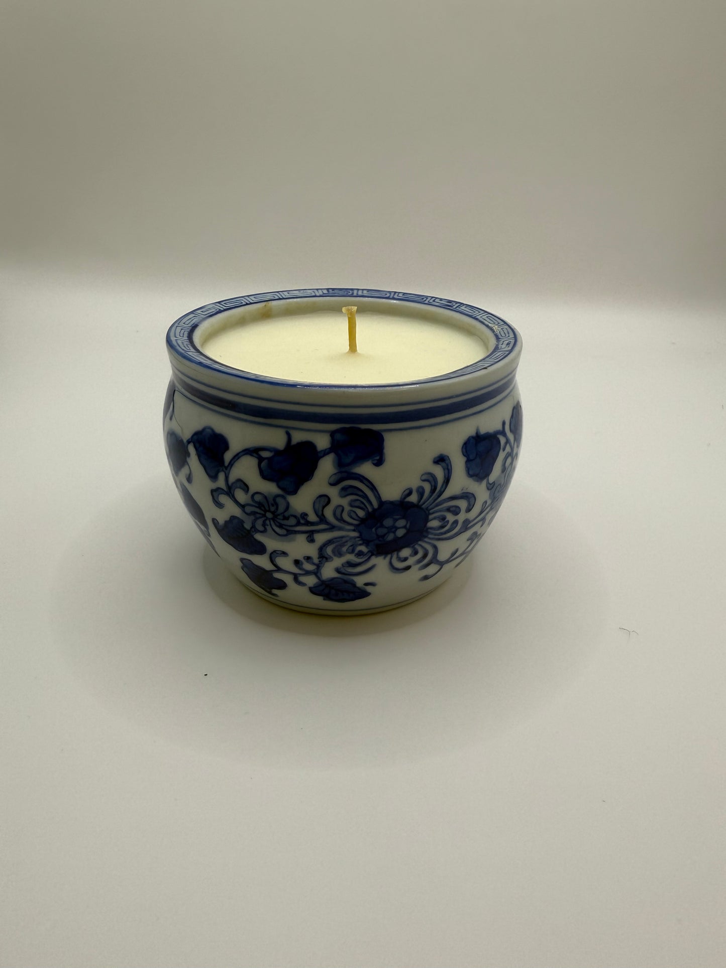 Blue & White Planter Candle