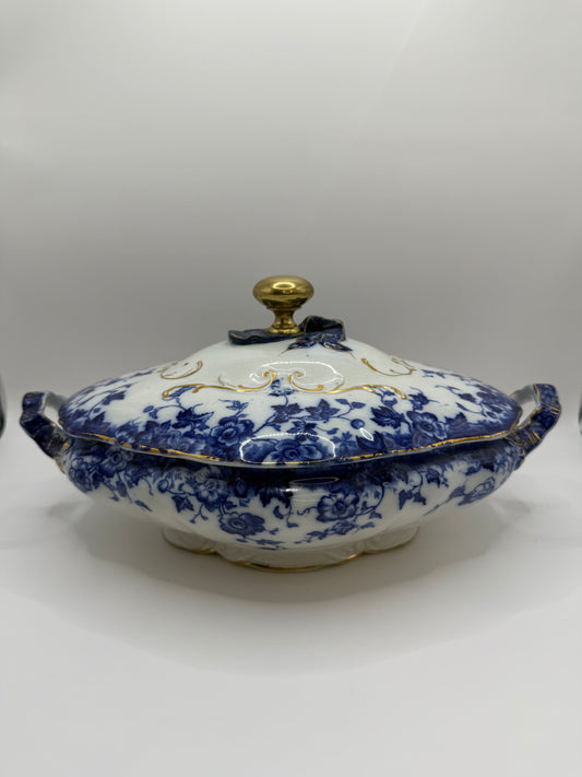 Antique Flow Blue Candle
