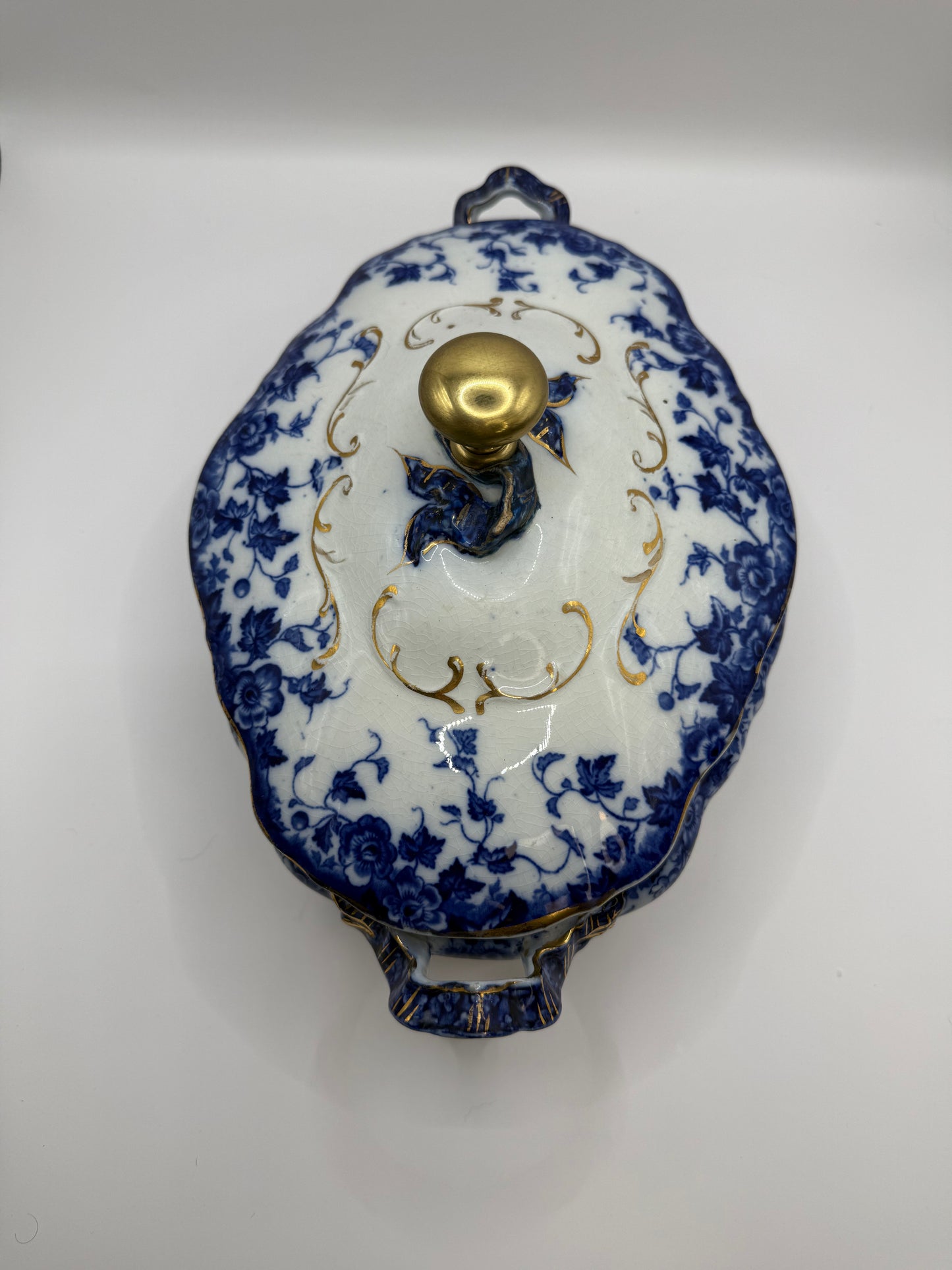 Antique Flow Blue Candle