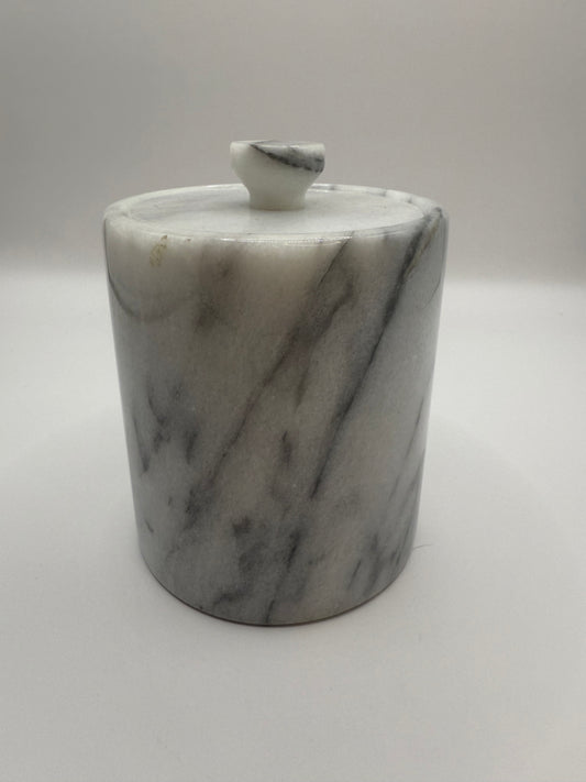 White Marble Lidded Candle