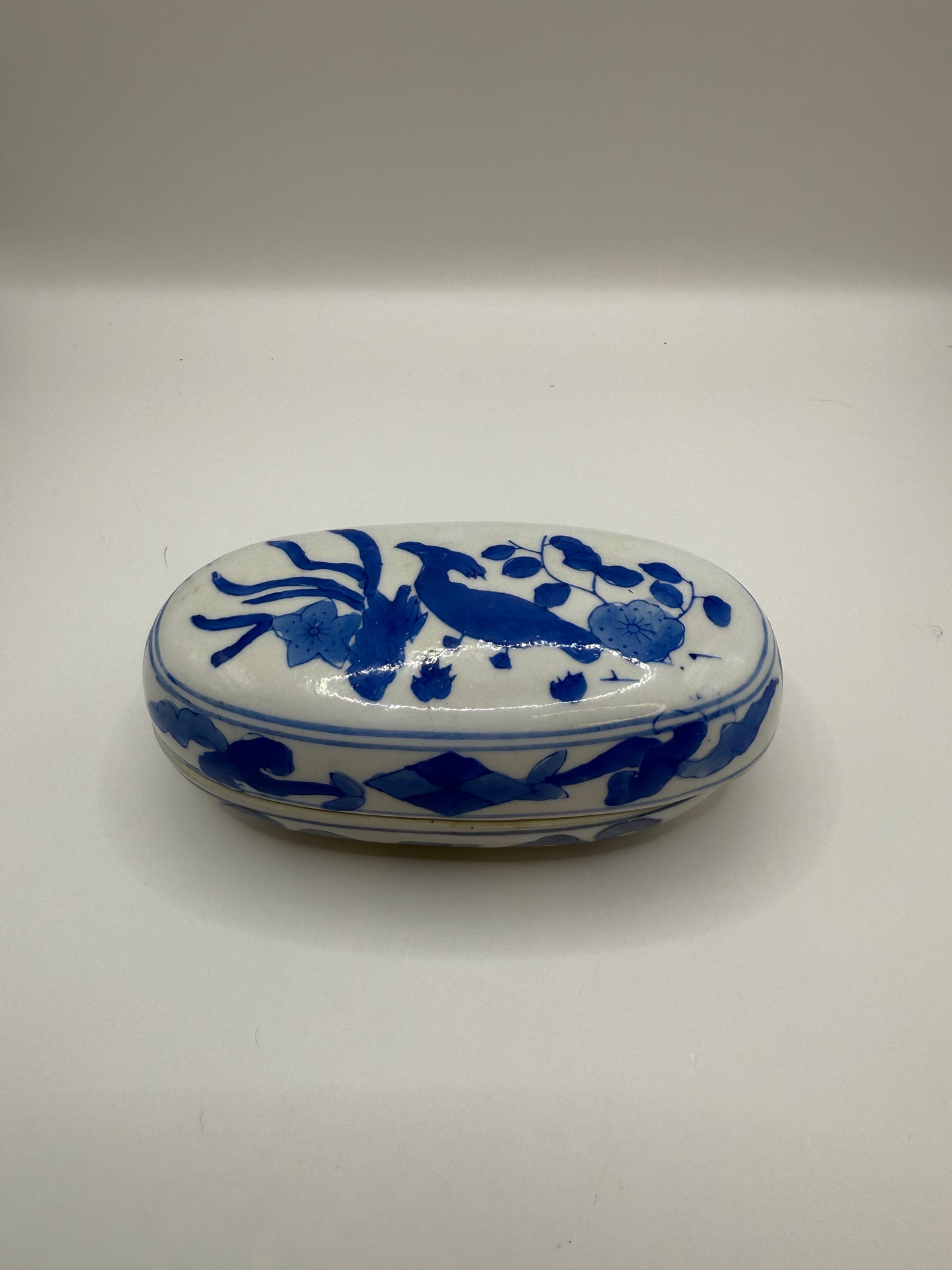 Antique Blue and White Trinket Candle