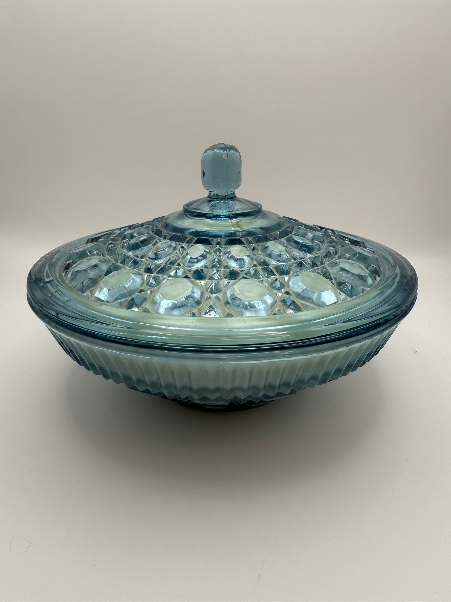 Blue Indiana Glass Windsor Candle