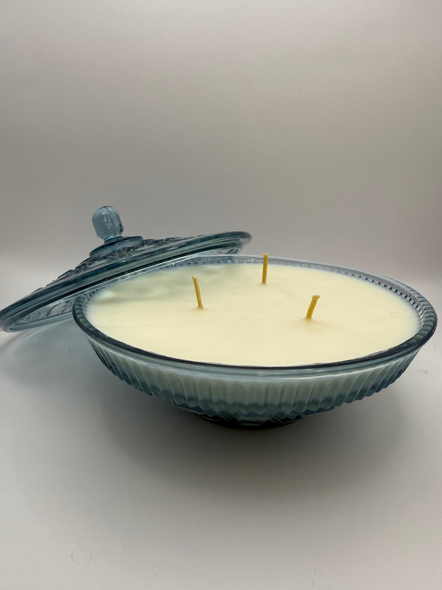 Blue Indiana Glass Windsor Candle