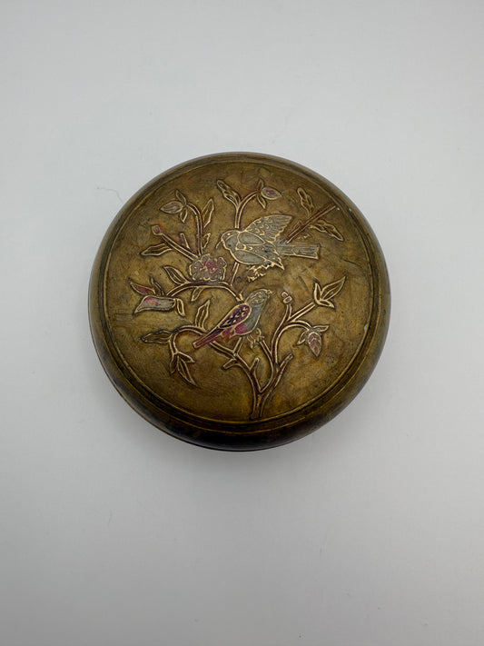 Brass Trinket Candle with Birds