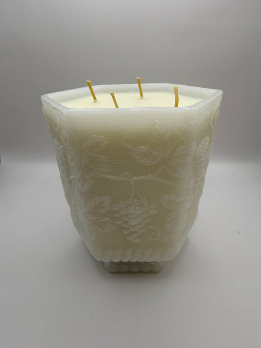 Large Milk Glass Vase Candle