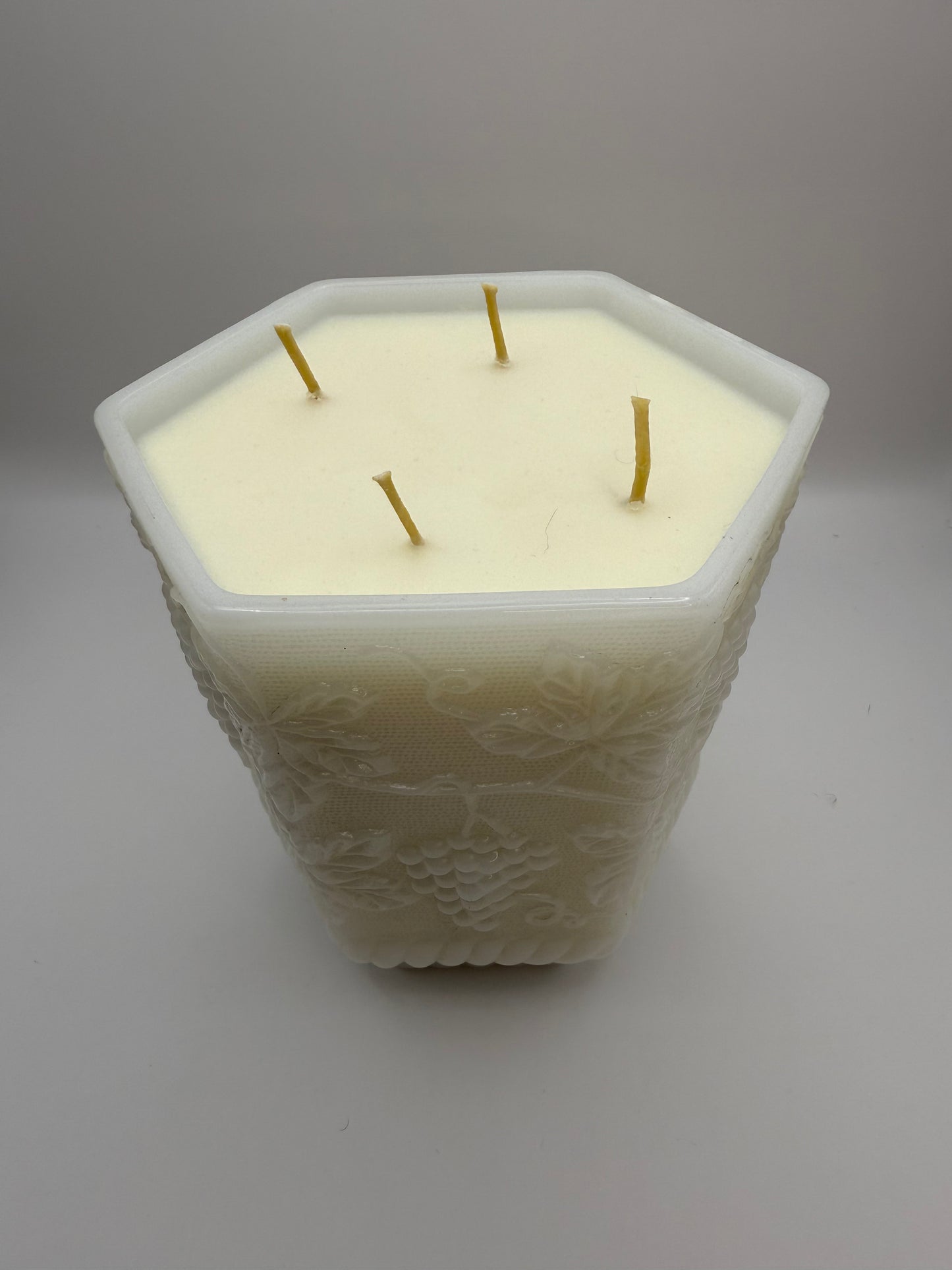 Large Milk Glass Vase Candle