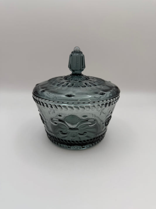 Fleur-de-lis Glass Candle